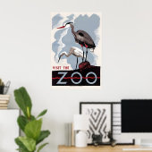 Poster Herron Butor d'Amérique Zoo Oiseau Publicité (Bureau à domicile)