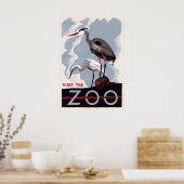 Poster Herron Butor d'Amérique Zoo Oiseau Publicité (Cuisine)