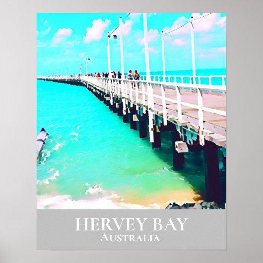 Poster Hervey Bay Queensland Australie voyage millésime d (Devant)