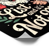 Poster He's On The List Not Mine Santa Retro Christmas  (Coin)