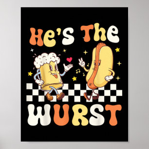 Poster Hes Wurst Retro Sausage Cadeau De Bière Pour Fête
