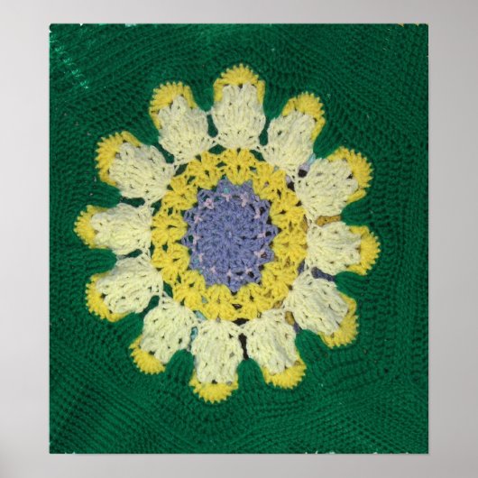 Poster - het Patroon van Crochet - Daisy (Voorkant)