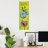 Poster - Het regent bloemen - Buellton.Art (Thuiskantoor)