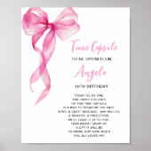 Poster Heure Capsule Pink Bow Girls 1er anniversaire (Devant)