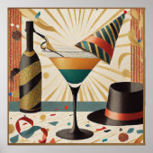 Poster Heure Cocktail Mi-Siècle - Nouvel An (Devant)