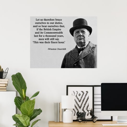 Poster Heure de fin Churchill (Bureau à domicile)