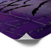 Poster Heure de gestation avec pleine lune jaune et chauv (Coin)