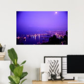 Poster Heure de la nuit, Malaga, Espagne (Bureau à domicile)