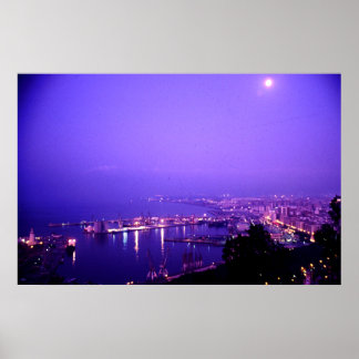 Poster Heure de la nuit, Malaga, Espagne
