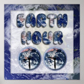 Poster Heure de la Terre avec horloges (Devant)