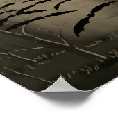 Poster Heure de prescription Pleine lune chauves-souris H (Coin)