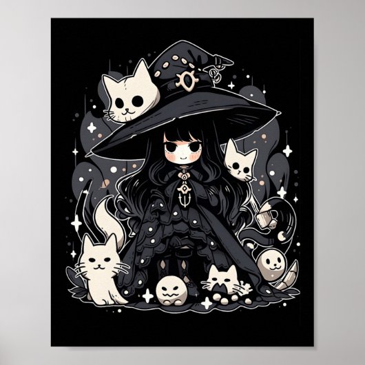 Poster Heure de sorcière design graphique tendance Hallow (Devant)