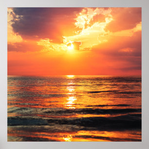 Poster Heure d'or sur l'océan