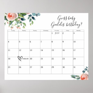 Poster Heure du Baby shower de thé Date d'échéance Devis
