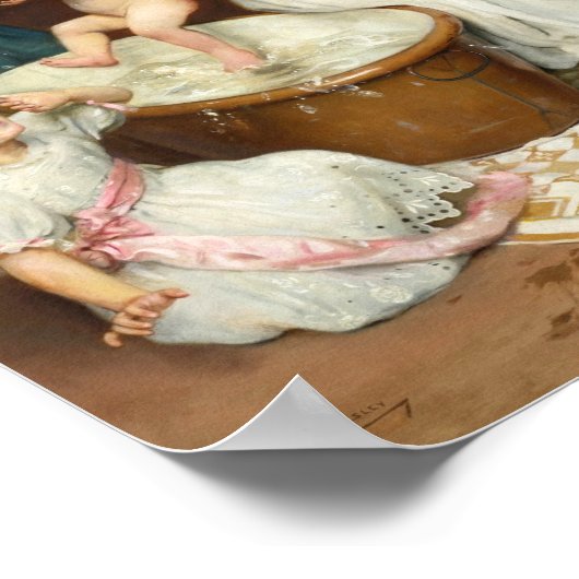 Poster Heure du bain du bébé | Arthur John Elsley (Coin)