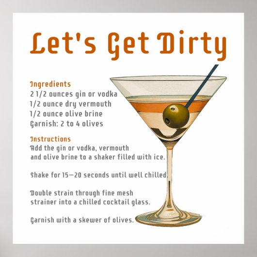 Poster Heure du cocktail : découvrez la recette du Dirty (Devant)