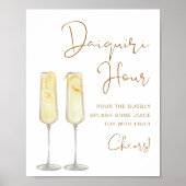 Poster Heure du Daiquiri Mariage Boho Orange Brûlée (Devant)