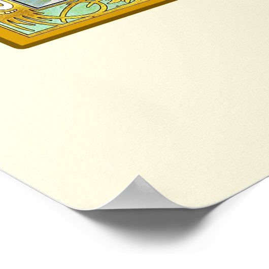 Poster Heure du jour, Alphonse Mucha (Coin)