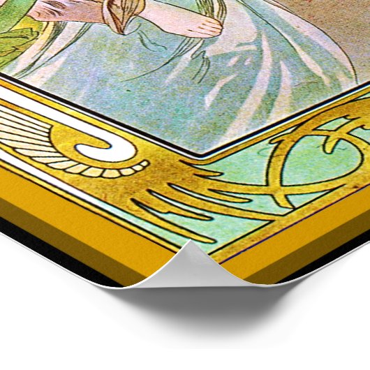 Poster Heure du jour, Alphonse Mucha (Coin)