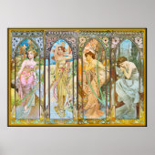 Poster Heure du jour, Alphonse Mucha (Devant)