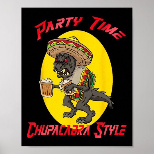 Poster Heure du parti Chupacabra Cinco De Mayo (Devant)