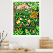 Poster Heure du singe #2 - Animaux - 32 x 40 (Cuisine)