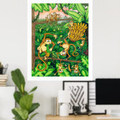 Poster Heure du singe #2 - Animaux - 32 x 40 (Bureau à domicile)
