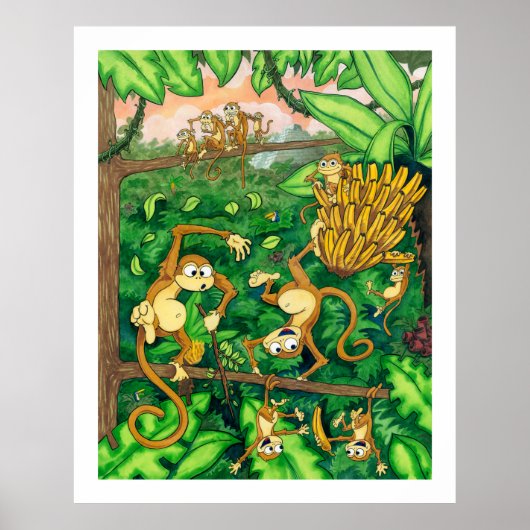Poster Heure du singe #2 - Animaux - 32 x 40 (Devant)