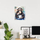 Poster Heure du thé de Chimp (Bureau à domicile)