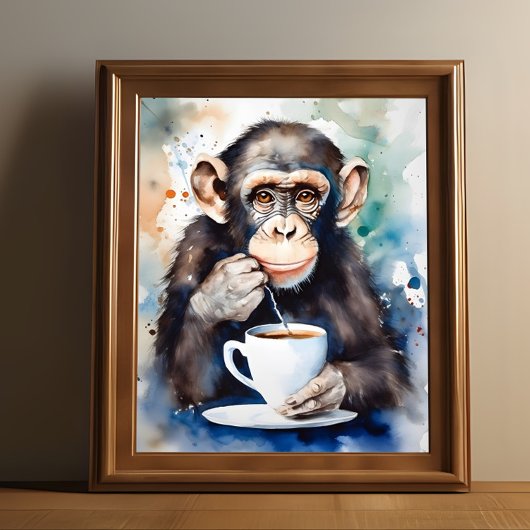 Poster Heure du thé de Chimp