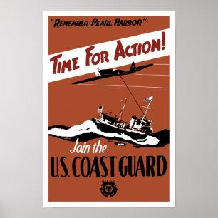 Poster Heure pour l'action -- Joignez la garde côtière