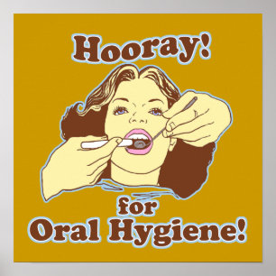 Poster Heure pour l'Hygiène Orale Retro