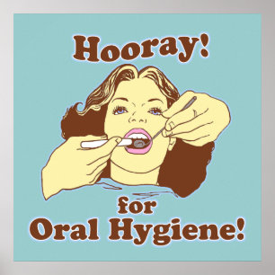 Poster Heure pour l'Hygiène Orale Retro