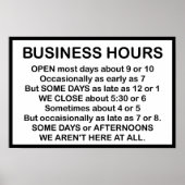 Poster Heures d'ouverture (Devant)