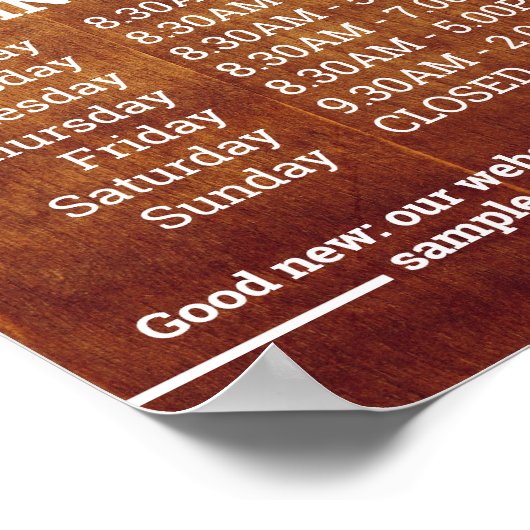 Poster Heures d'ouverture de l'entreprise avec logo et te (Coin)