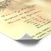 Poster Heures d'ouverture de Maquillage des Cils Salon Or (Coin)