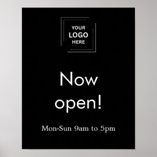 Poster Heures d'ouverture du logo d'entreprise moderne no
