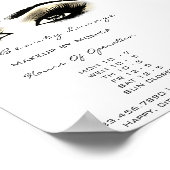 Poster Heures d'ouverture du maquillage Gold Salon Blanc (Coin)