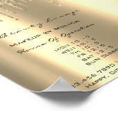 Poster Heures d'ouverture du maquillage Gold Salon Drives (Coin)