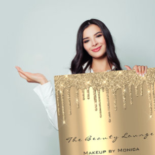 Poster Heures d'ouverture du maquillage Gold Salon Drives