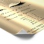 Poster Heures d'ouverture du maquillage Gold Salon Drives (Coin)