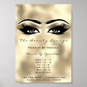 Poster Heures d'ouverture du maquillage Gold Salon Eyes