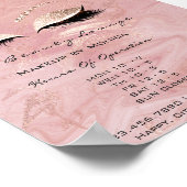 Poster Heures d'ouverture du maquillage Marbre Salon Part (Coin)