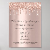 Poster Heures d'ouverture du salon de cils Makeup Drip Sp (Devant)