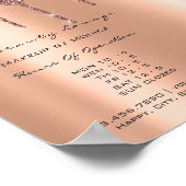 Poster Heures d'ouverture du salon de cils Makeup Lashes  (Coin)