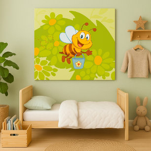 Poster Heureuse abeille au miel