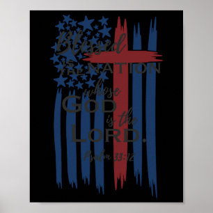 Poster Heureuse est la nation dont Dieu est le Seigneur A