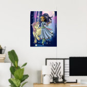 Poster Heureuse fille amérindienne et poney (Bureau à domicile)