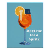 Poster Heureuse Heure de Cocktail Italien Abstrait Rétro (Devant)