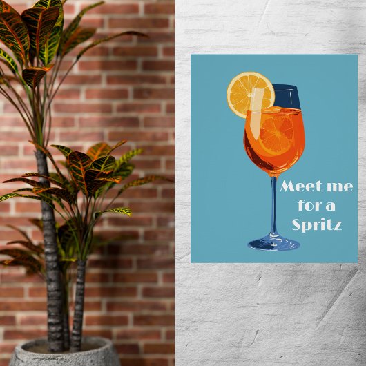 Poster Heureuse Heure de Cocktail Italien Abstrait Rétro